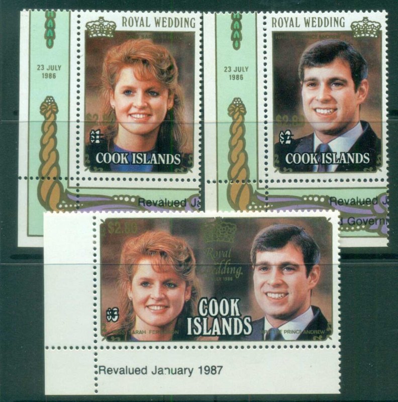 Cook Is 1987 Royal Wedding, Andrew & Sarah Surcharges MUH lot81328