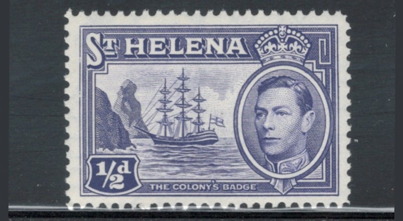 St. Helena 1938 King George V & Badge of the Colony 1/2p Scott # 118 MH