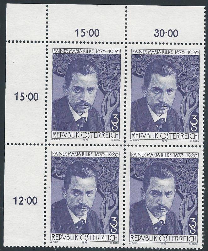 Austria #1049, MNH, Pl Blk/4