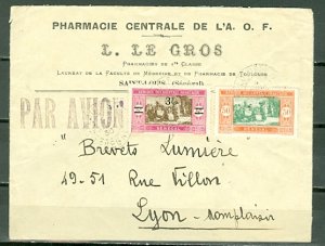 SENEGAL 1930  MEDICAL COMMERCIAL AIR COVER TO FRANCE...#105 & #135