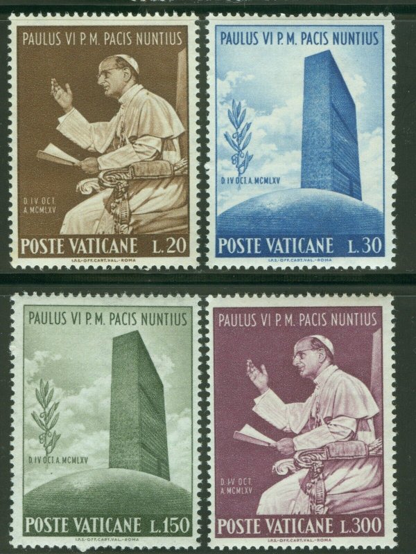 Vatican 1965 Pope Paul Visit's the UN Set Scott #416-419 MNH