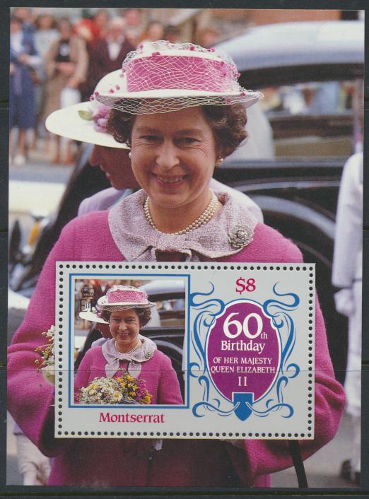 Montserrat  MS681 SC# 604  60th Birthday Queen Elizabeth II - 1986