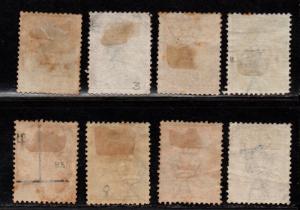 $Australia Sc#1//9 used, F-VF, part set, Cv. $144.25