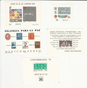 Mexico, Postage Stamp, #C344, C374, C434, C608, C614 Mint NH & LH, JFZ