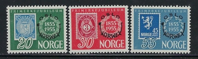 Norway 340-42 MNH 1955 overprinted set (an5601)