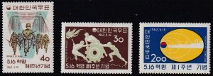 Sc# 353 / 355 Korea 1962 May 16th Revolution full set MLMH CV $38.00 Stk #1