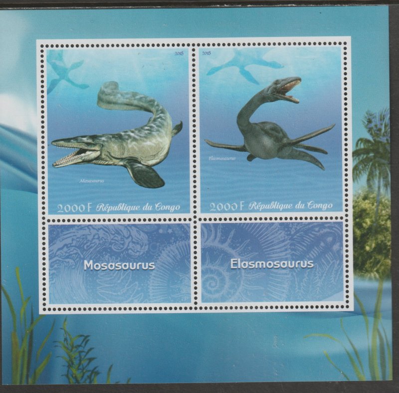 2018 MARINE DINOSAURS sheet containing two values mnh