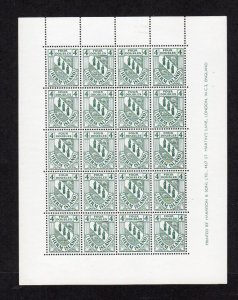 HERM: 1954 4do COMPLETE MINT SHEET OF 20