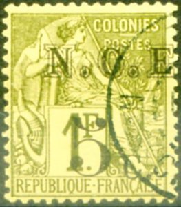 Dubois type. 5 c. su 1 f. II type (1886). Used.