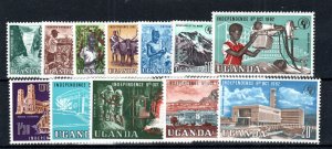 Uganda 1962-64 Independence set SG 99-110 MH