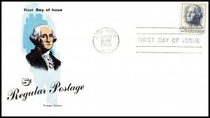 10827 OAS-CNY FDC SCOTT 1213 – 1962 5c George Washington FLUEGEL CACHET