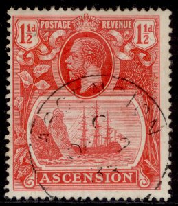 ASCENSION GV SG12, 1½d rose-red, FINE USED. Cat £48. CDS