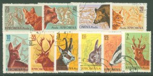 Romania #1425-1434  Single (Complete Set) (Animals) (Fauna)