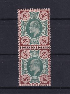 GB KEVII 1902 4d Pair p14 x 14 Somerset House SG238 MNH/MH BP15547
