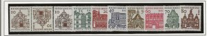 Germany Berlin 1964-5 German Architecture set ot 8 and tete-beche pair   MNH