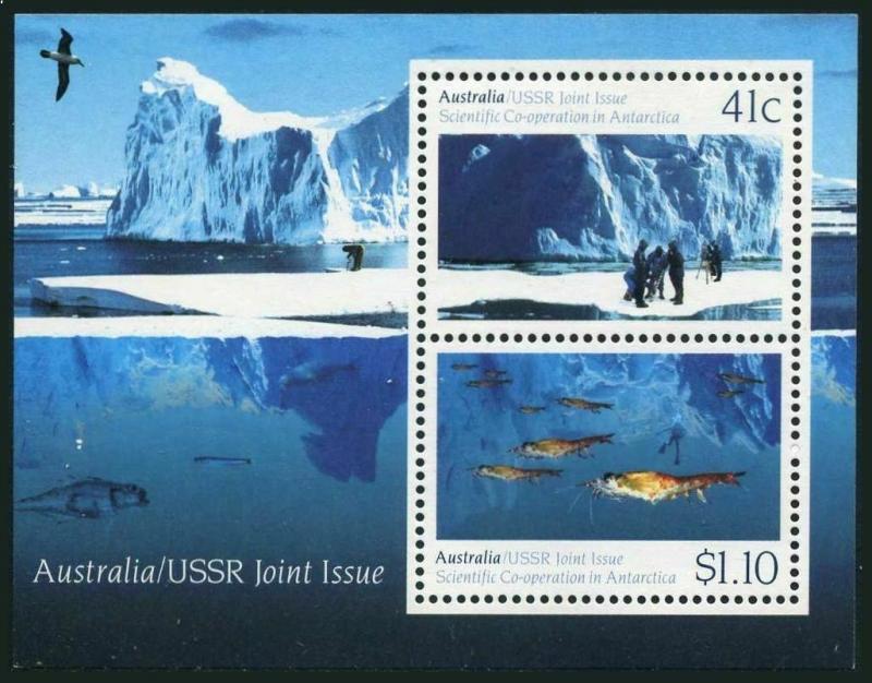 Australia 1182-1183a,MNH. Antarctic Research,1990.Glaciology,Krill.Bird.