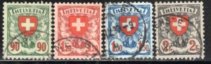 Switzerland Scott # 200a - 203a, used