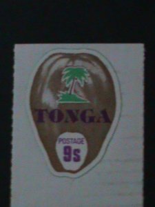 ​TONGA-1972-SC#305-LOVELY BEAUTIFUL COCONUT SHAPE CUT STAMP-MINT VF KEY STAMP