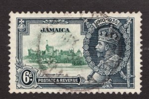 1935 JAMAICA #111 - 6d - King George V Silver Jubilee Used Stamp - CV$22.50