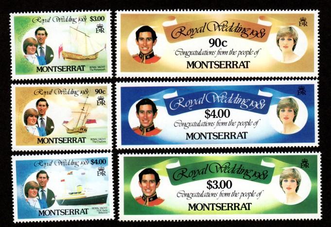 Montserrat 465-470 Mint NH Royal Wedding!