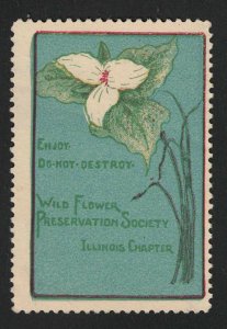 Wild Flower Preservation Society, Illinois Chapter - Vintage Poster Stamp