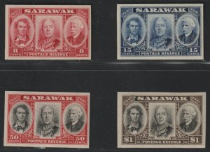 SARAWAK 1946 CENTENARY set of 4 IMPERF PROOFS