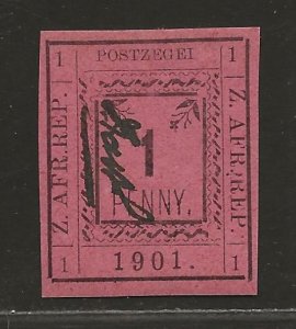 TRANSVAAL SC# 180 (SG#6c)   'POSTZEGEI'   VF/MOG