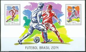 GUINEA BISSAU  2014 BRAZIL WORLD CUP SOCCER  SOUVENIR SHEET MINT NH