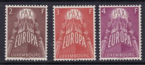 Luxembourg Scott 329-331, 1957 United Europe Issue, VF, MNH