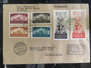 1949 Cairo Egypt First Day Cover  FDC to Ismailia # 278-279