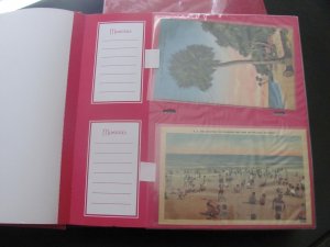 USA FLORIDA 1930S-50S MINT 158 COLORED POSTCARDS HIGH QUALITY SILK PAPER (100)