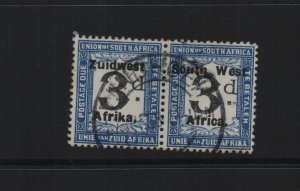 South West Africa 1926 SGd31 used pair