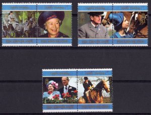 Pitcairn Islands 1997 Sc#470a/474a. QUEEN ELIZABETH II 50th.Anniv.3 Pairs MNH