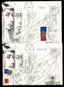 France 1981 Philexfrance, Art 2x Maxicards