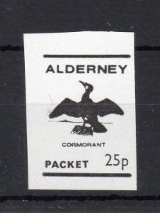 ALDERNEY PARCEL 1980 BIRDS 25p IMPERFORATE PROOF ON UNGUMMED GLOSSY PAPER