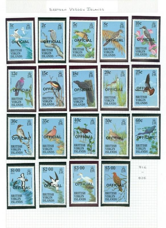 EDW1949SELL : VIRGIN ISLANDS Beautiful collection of Birds. Cplt sets. Cat $151.