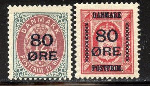 Denmark # 136-7, Mint Hinge.