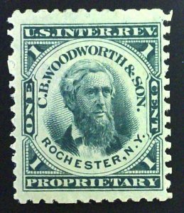 Scott #RT20d - 1c Green - Wmk 191R - Thin - OG HR - C.B.Woodworth & Son