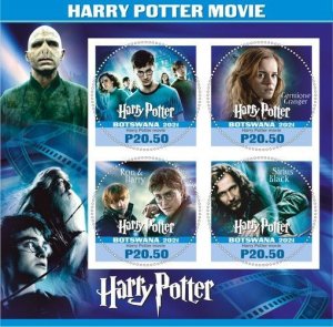 Stamps.Art. Cinema. Harry Potter 2021 year 1+1 sheets perforated Botswana