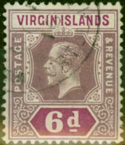 Virgin Islands 1913 6d Dull & Bright Purple SG74 Fine Used