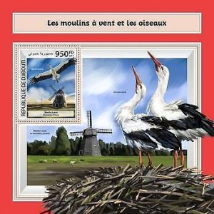 2017 Djibouti - Windmills And Water Birds. Scott code: 1296