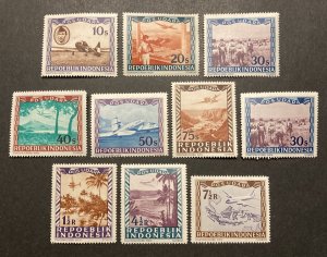 Indonesia 1948 #C1-9,11, Airplanes, MNH.