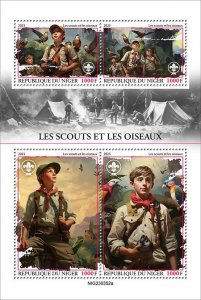 NIGER - 2023 - Scouts and Birds - Perf 4v Sheet - Mint Never Hinged