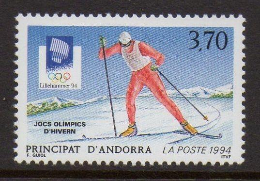 Andorra French 1994 Winter Olympics Skiing VF MNH (433)