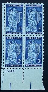 (SB8i) US: 3 cents stamp block - Labor Day