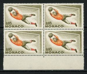 Monaco Football Association Soccer Sport Block of 4 Stamps MNH