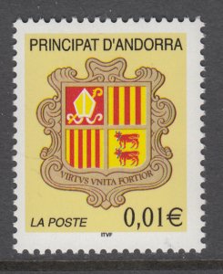 Andorra French 545 Coat of Arms MNH VF