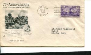 USA SC# 922 Transcontinental Railroad - Art Craft First Day cover