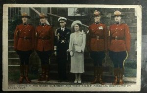 1941 Bristol England Postcard RPPC Cover King George 6 KGVI & queen Canada RCMP