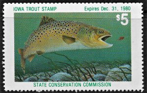 US 1980 IA trout stamp VF NH